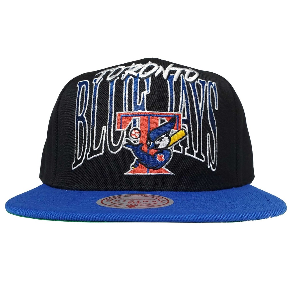 Toronto Blue Jays Mitchell & Ness MLB Snapback Cap Hat Embroidery Black Blue NWT